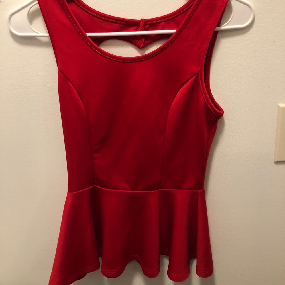 Red Heart Cutout Peplum